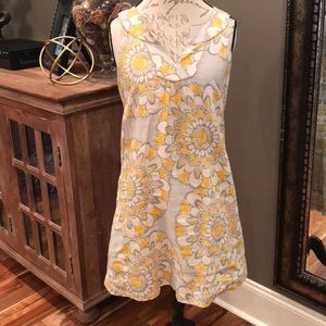☀️☀️LOFT Yellow and Grey Linen Dress
